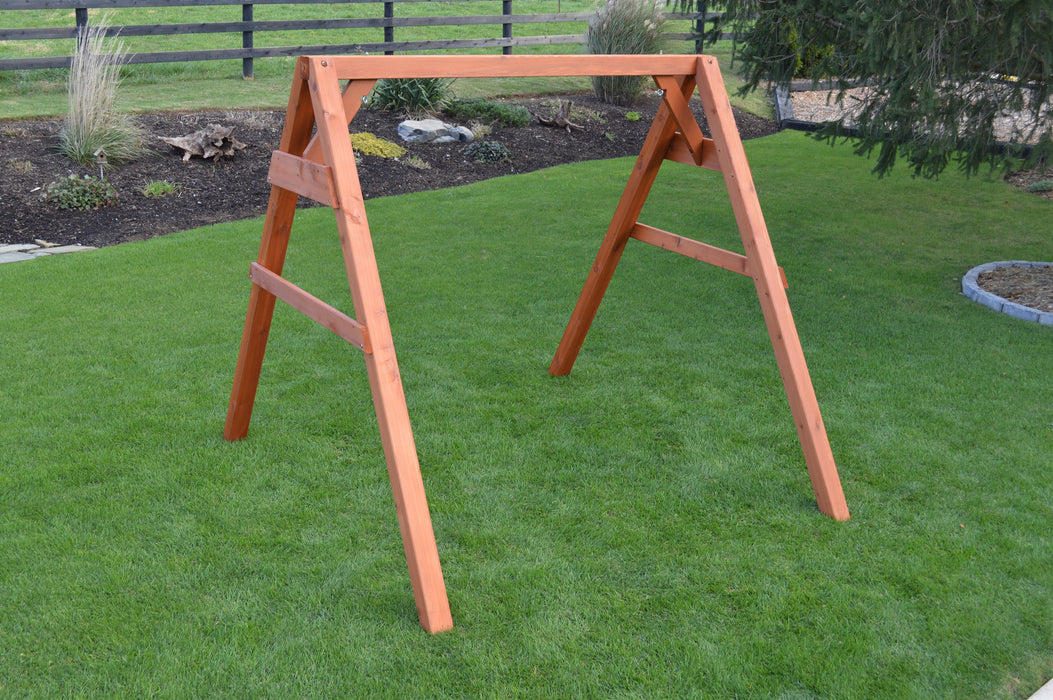 A&L Furniture Heavy Duty 4x4 Cedar A-Frame Swing Stand, Hangers Included