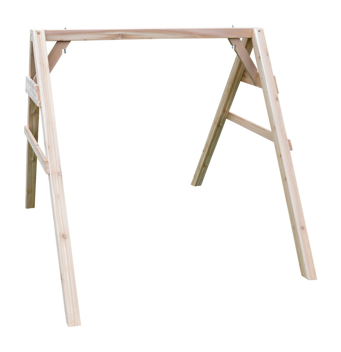 A&L Furniture Heavy Duty 4x4 Cedar A-Frame Swing Stand, Hangers Included