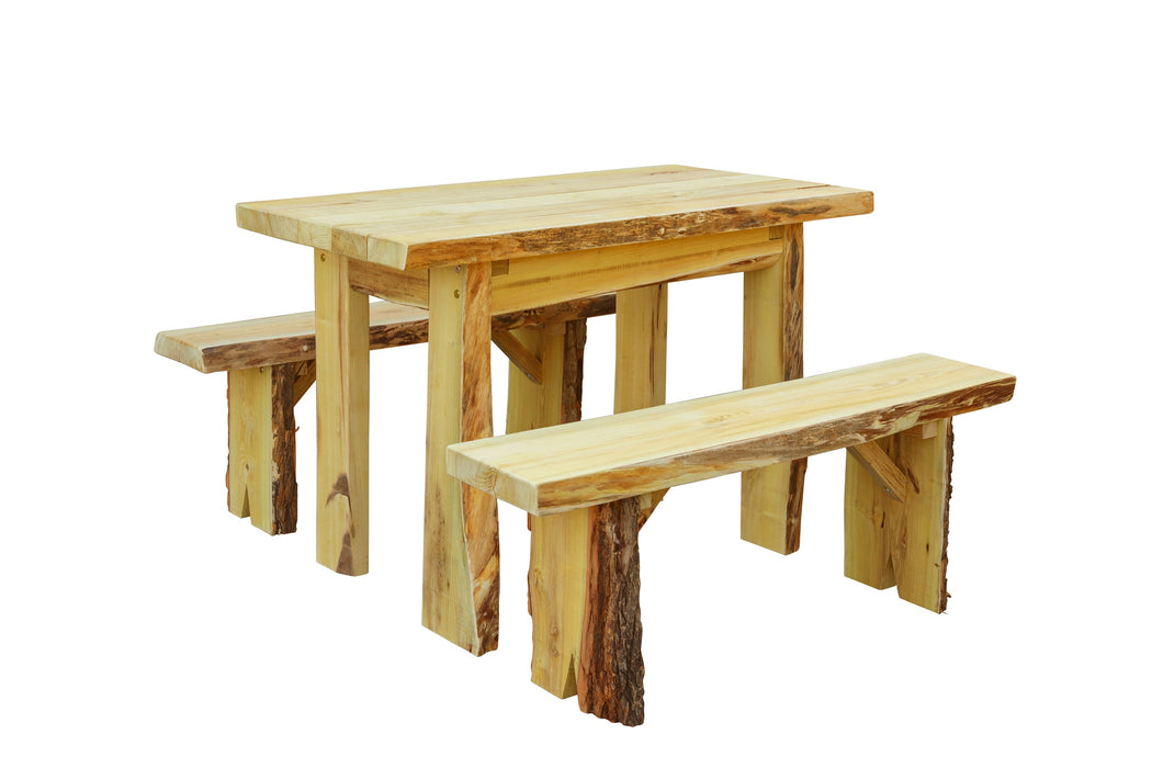 A&L Furniture Co. Blue Mountain Collection Autumnwood Tables with Wildwood Benches