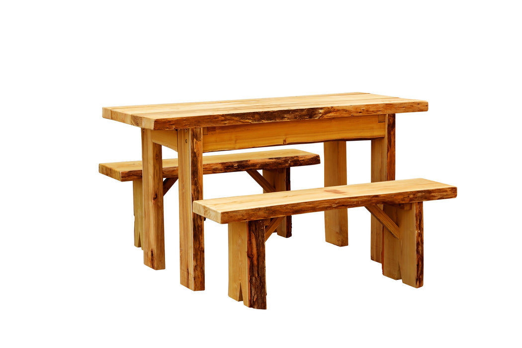 A&L Furniture Co. Blue Mountain Collection Autumnwood Tables with Wildwood Benches