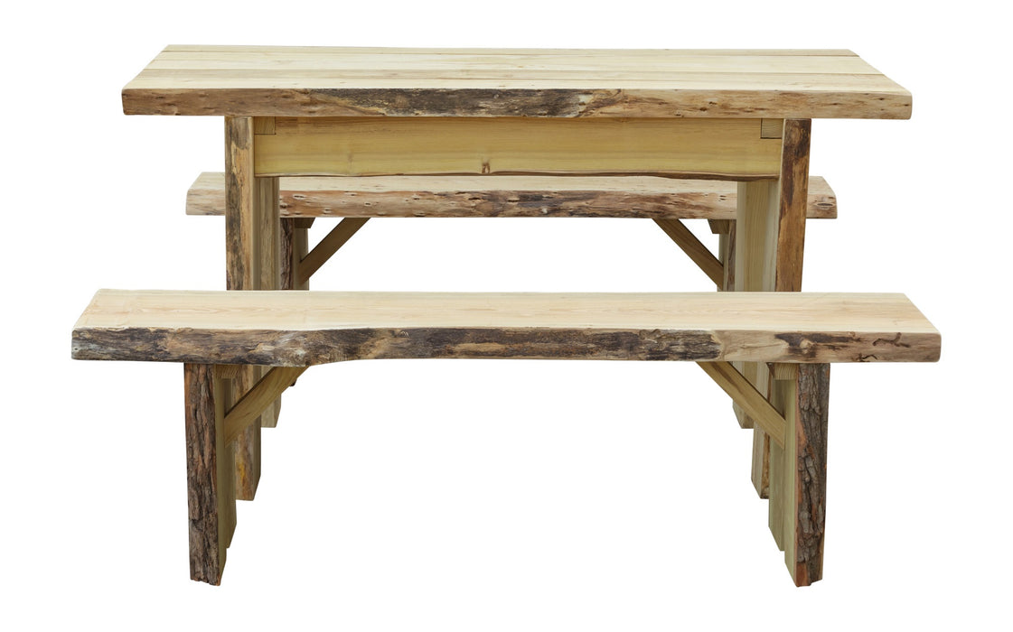 A&L Furniture Co. Blue Mountain Collection Autumnwood Tables with Wildwood Benches