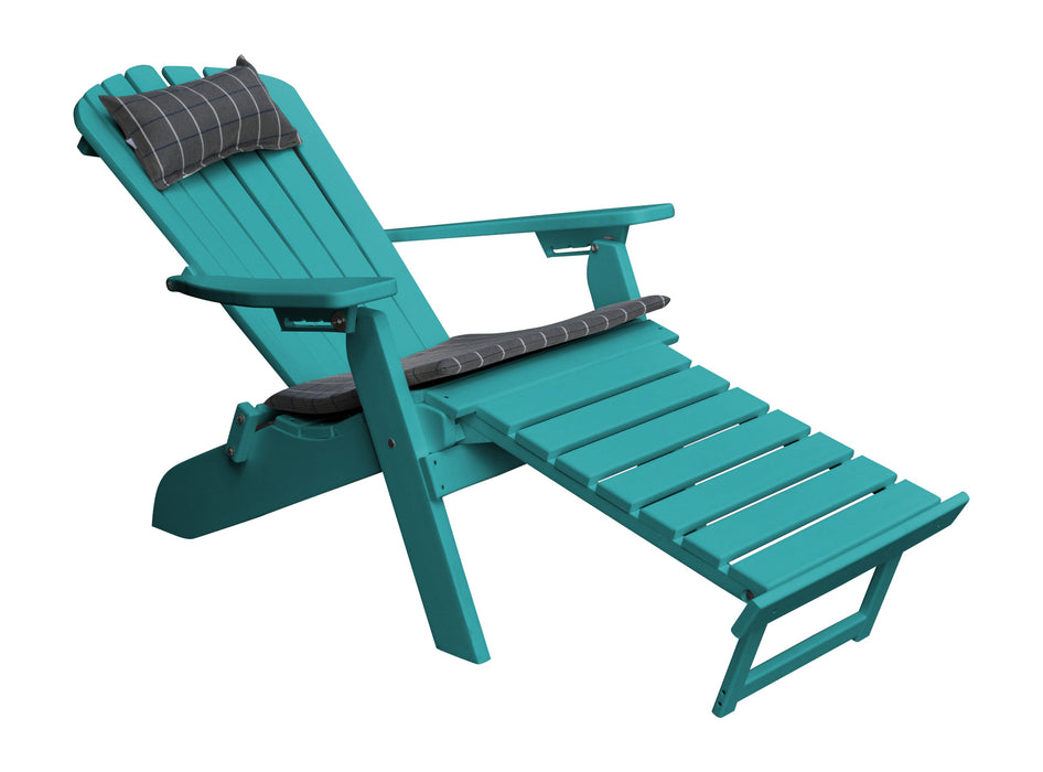 A&L Furniture Co. Folding/Reclining Poly Adirondack Chairs with Pullout Ottoman