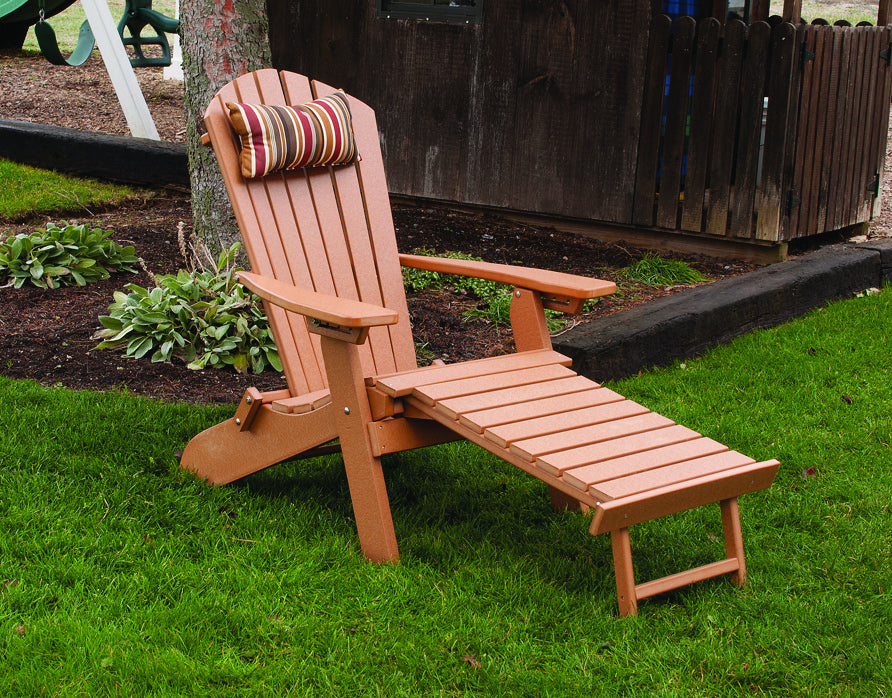 A&L Furniture Co. Folding/Reclining Poly Adirondack Chairs with Pullout Ottoman