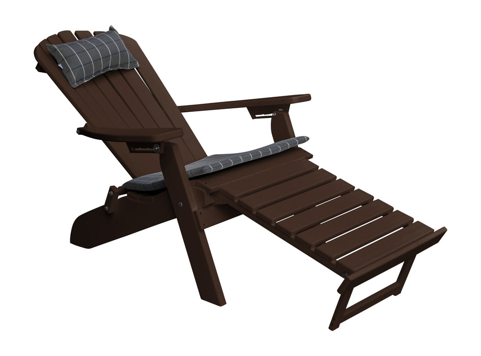 A&L Furniture Co. Folding/Reclining Poly Adirondack Chairs with Pullout Ottoman