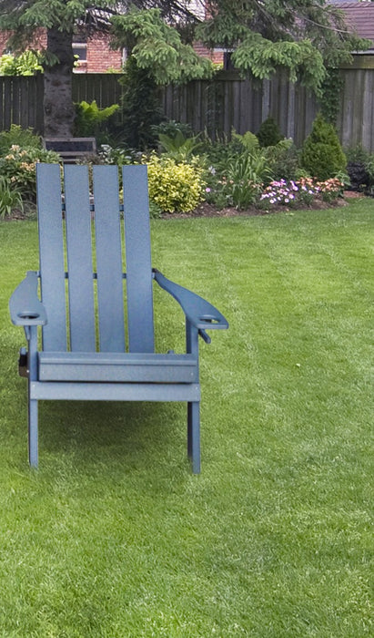 A&L Furniture Co. Amish-Made Folding Poly Hampton Adirondack Chairs with Integrated Cupholders