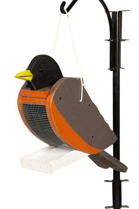 Amish-Made Bird-Shaped Wooden Birdfeeders